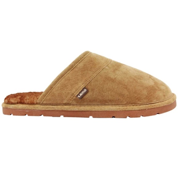 Lamo Men's Scuff Slippers - Genuine Leather Suede Sheepskin Lining - Picture 1 of 14
